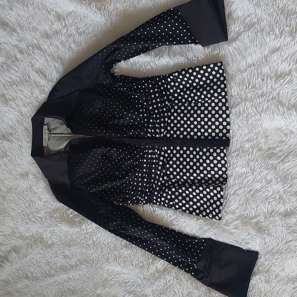 Kay Unger Tops - White and Black polka dot long sleeve top.